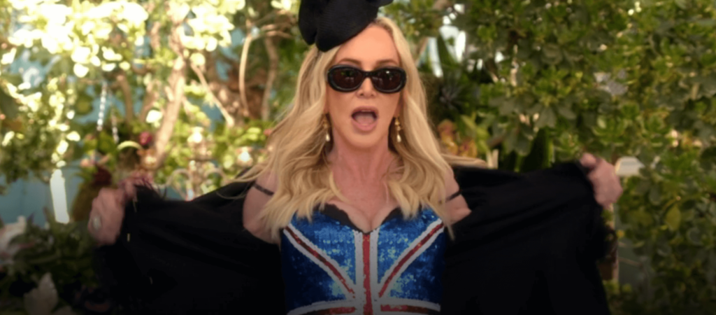 Shannon Beador RHOC Union Jack dress